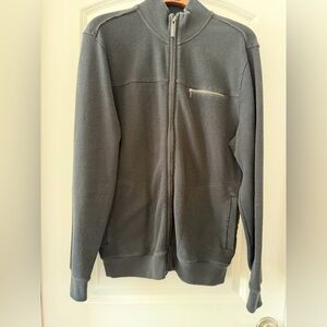 Mark Law Full-Zip Cotton Jacket Sweater | Charcoal Black | Size L
